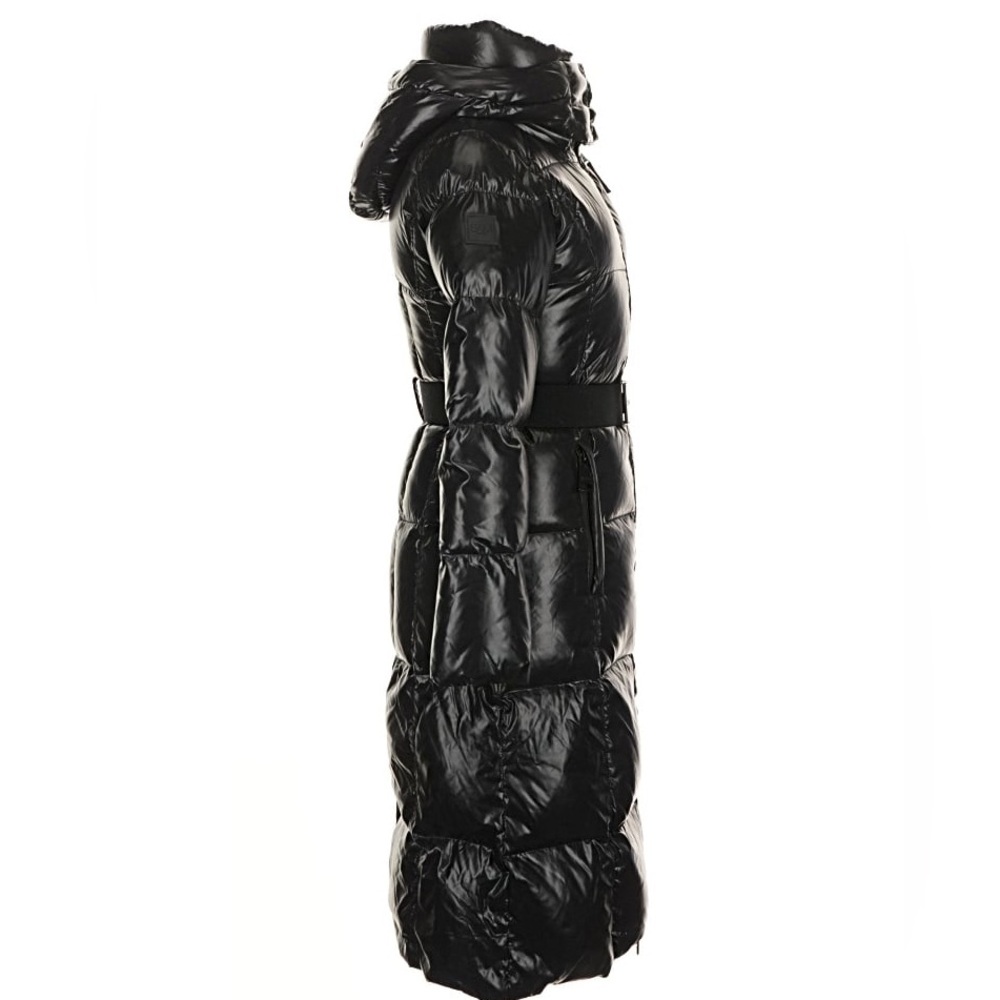 SAM. “Jet” Black Long Noho Hooded Puffer Coat Size Small - Picture 5 of 8